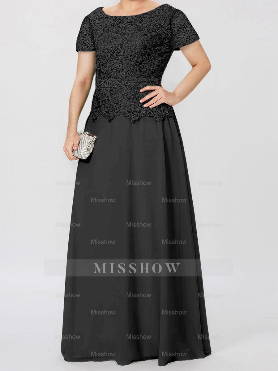 Short-Sleeve A-Line Princess Mother of the Bride Dress with Applique and Sequins