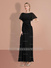 Short Sleeve Ankle-Length Sheath Mother of the Bride Dresses