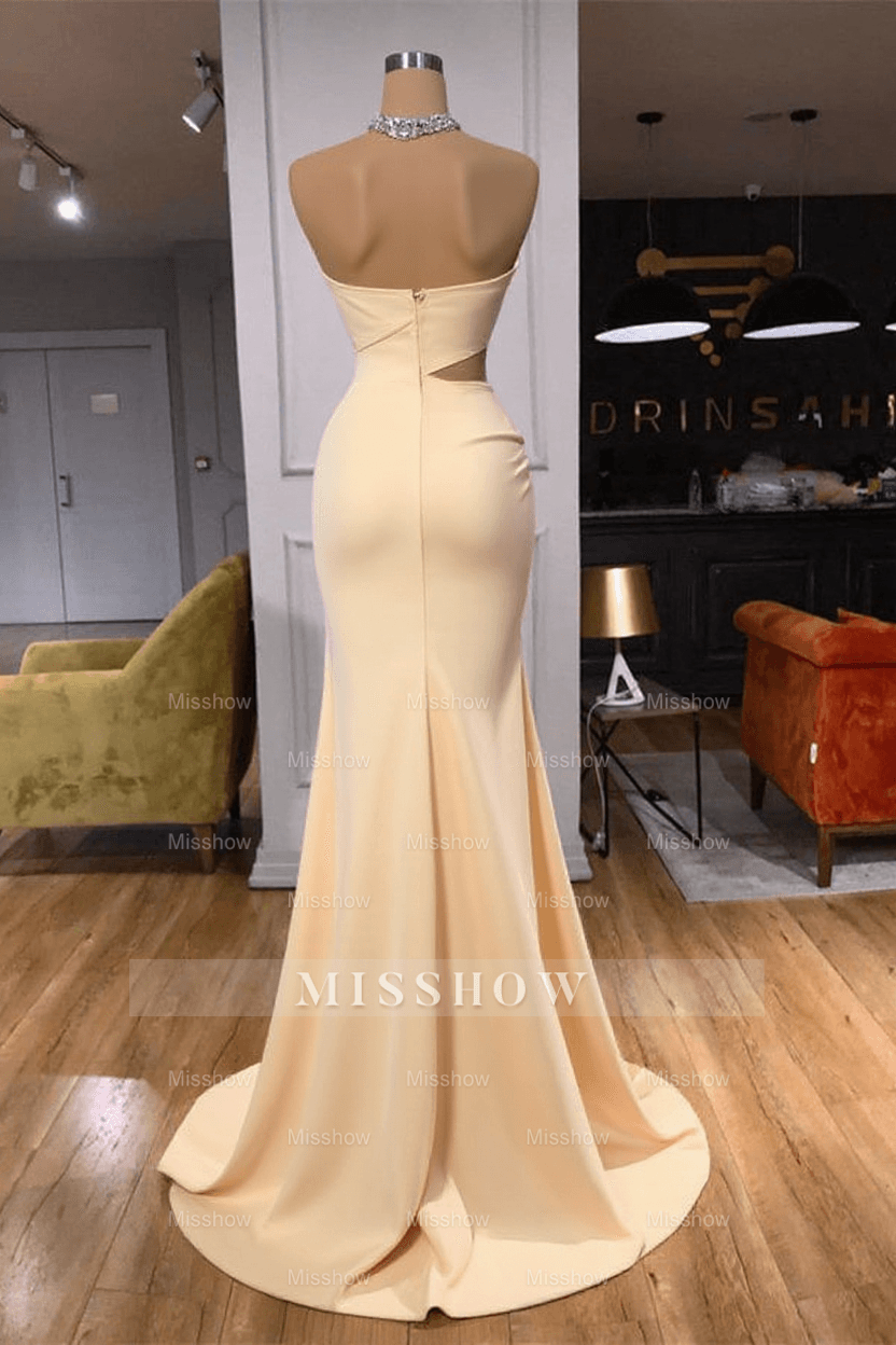 Simple Elegant Sleeveless Long Evening Dress Simple Elegant Sleeveless Long Evening Dress