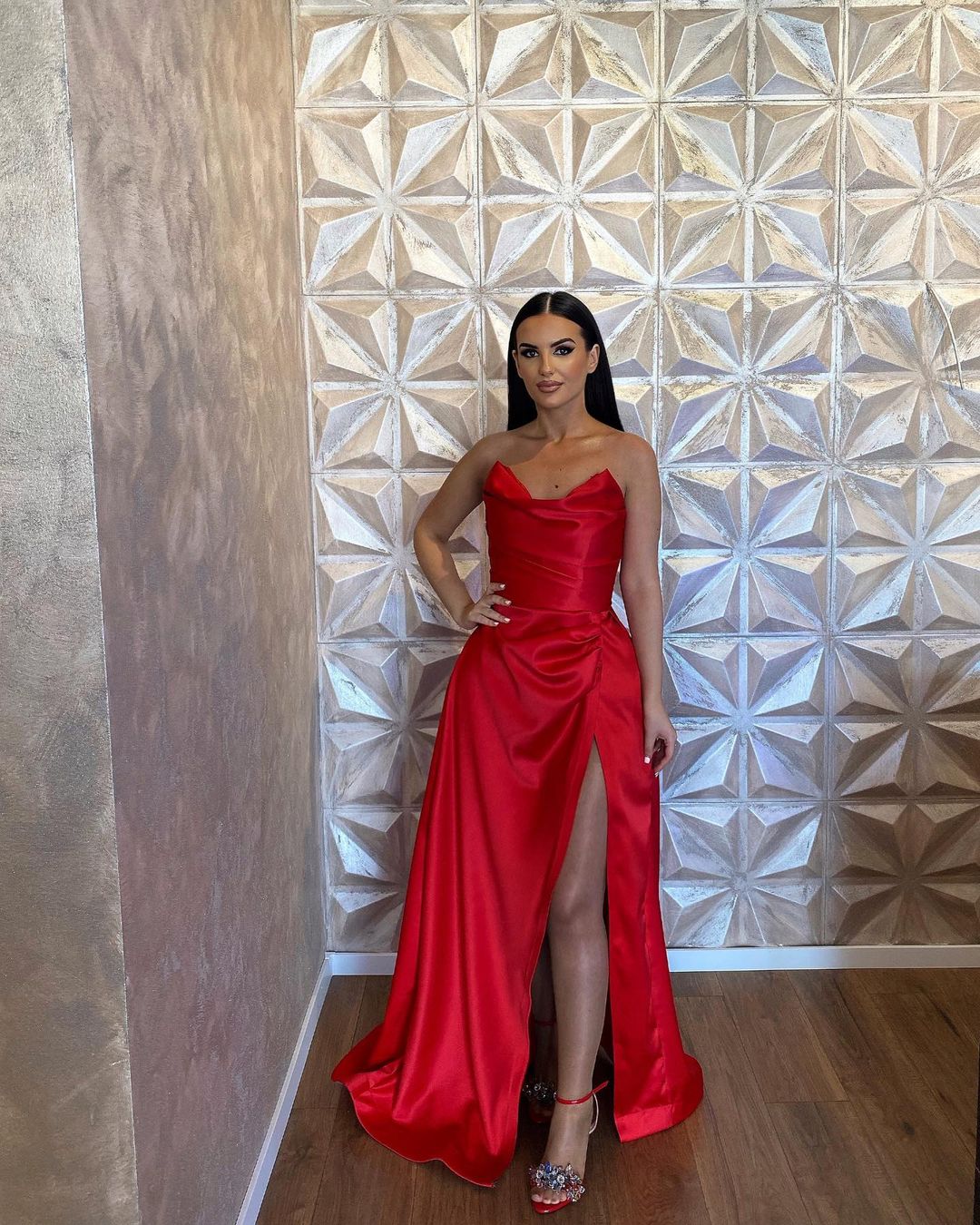 A-line Floor-length One-shoulder Long Bridesmaid Dresses, BD1036