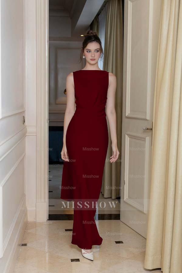 Simple Sleeveless Long High Split Formal Dress With Beading