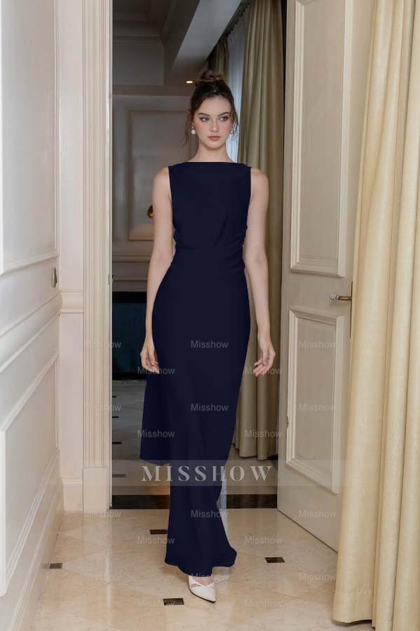 Simple Sleeveless Long High Split Formal Dress With Beading