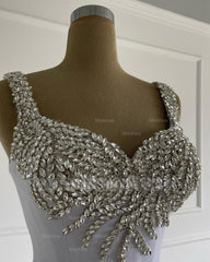 Simple White Sweetheart Sleeveless Mermaid Wedding Dress with Rhinestones