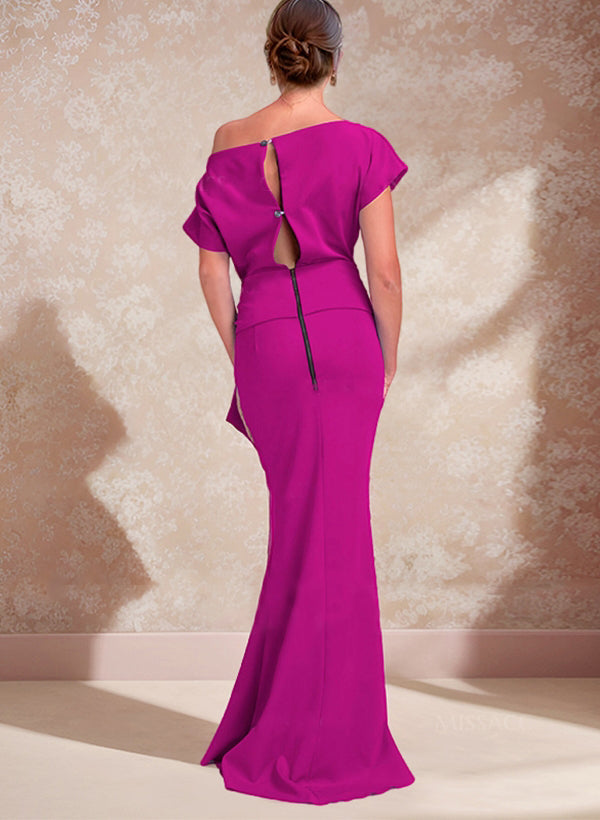Trumpet Mermaid One Shoulder Mother Of The Bride Dresses With Split Side