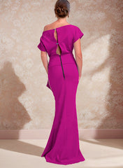Trumpet Mermaid One Shoulder Mother Of The Bride Dresses With Split Side