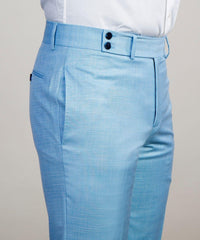 Sky Blue Latest Peak Lapel Double Breasted Two-Piece Prom Suits