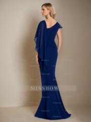 Sleeveless Floor-Length Bateau Neck Mermaid/Trumpet Mother of the Bride Dress