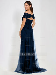 Sleeveless Off-the-Shoulder A-Line Dresses for Mother of the Bride & Groom with Appliques