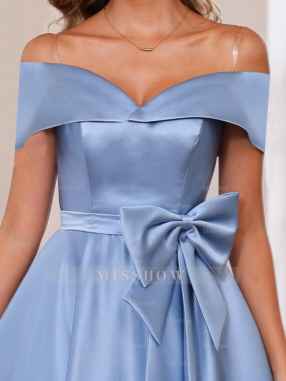 Sleeveless Off-the-Shoulder A-Line Mother of the Bride Dress with Pockets Princess Ankle-Length