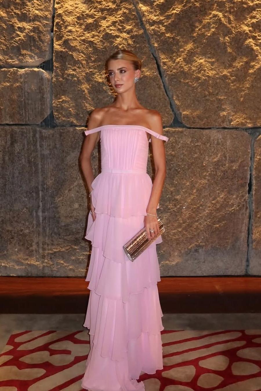 Sleeveless Off the Shoulder Strapless Long Formal Dress With Ruffles