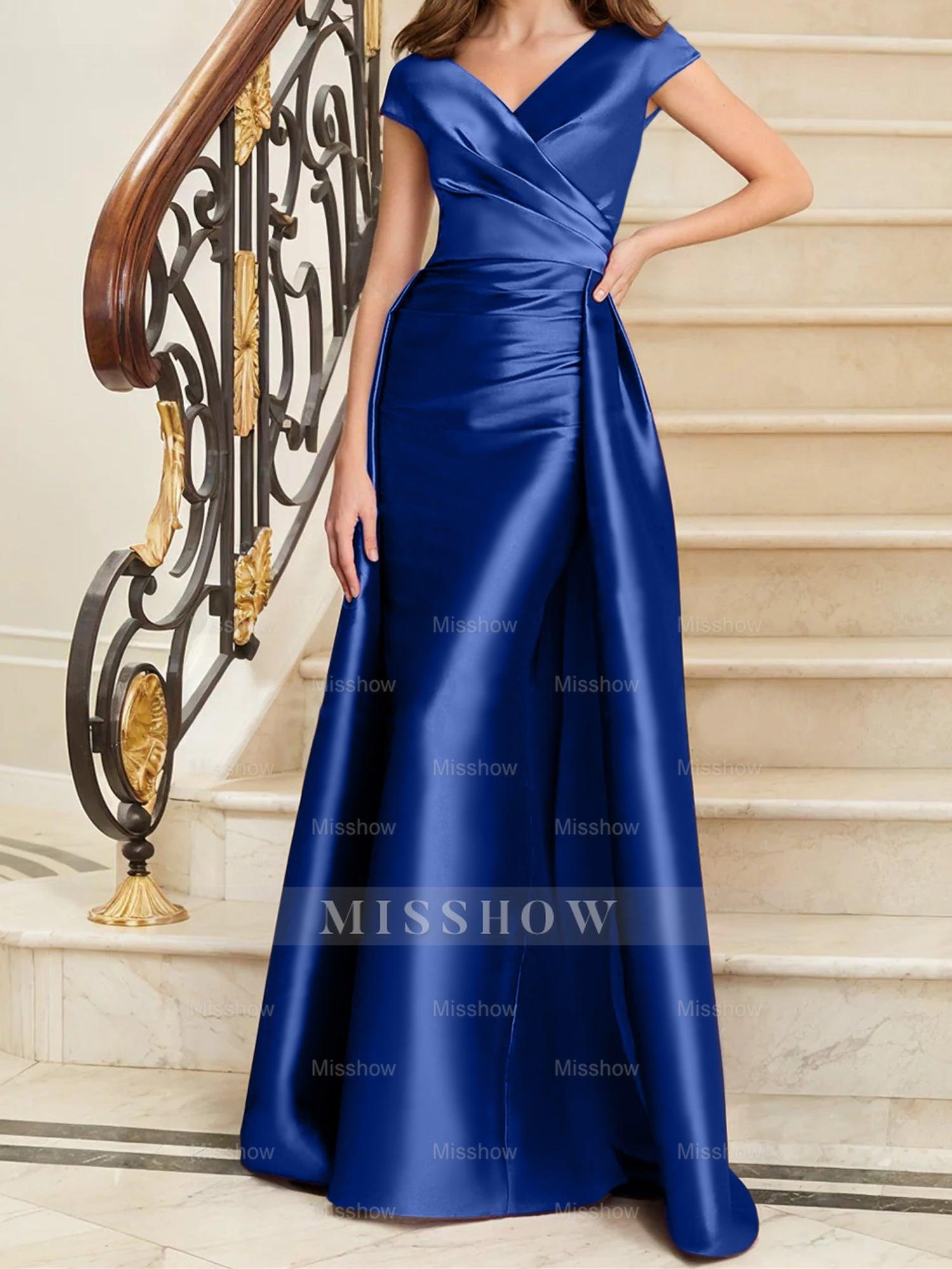 Sleeveless Satin V-Neck Sheath Dress for the Mother of the Bride