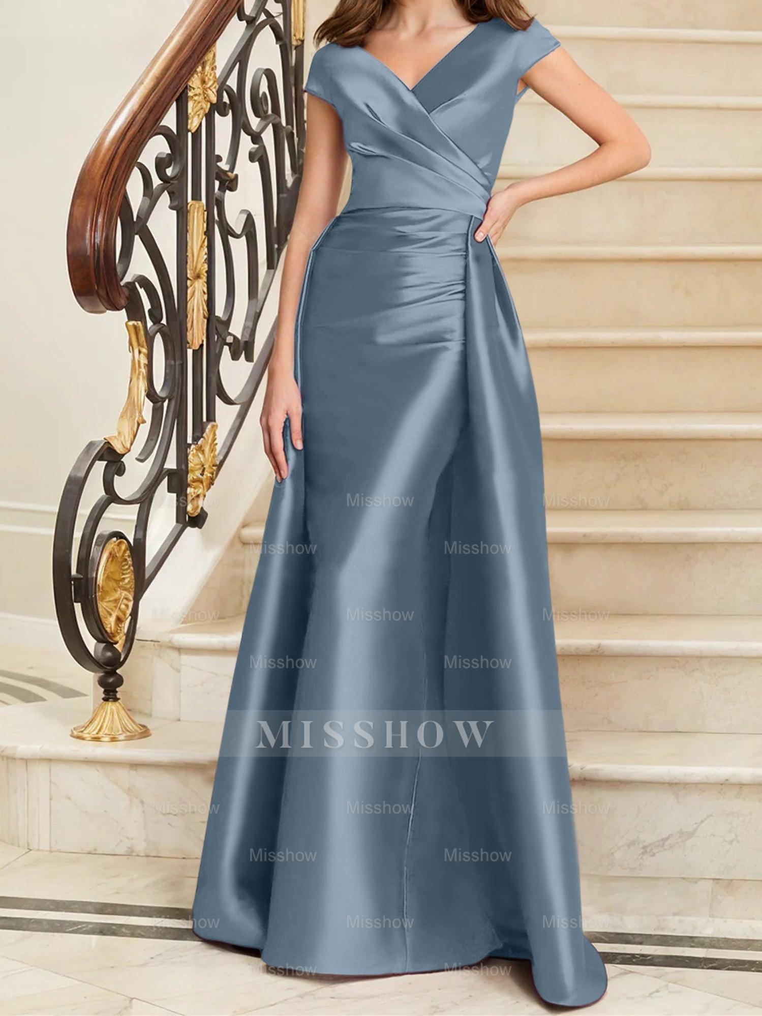 Sleeveless Satin V-Neck Sheath Dress for the Mother of the Bride