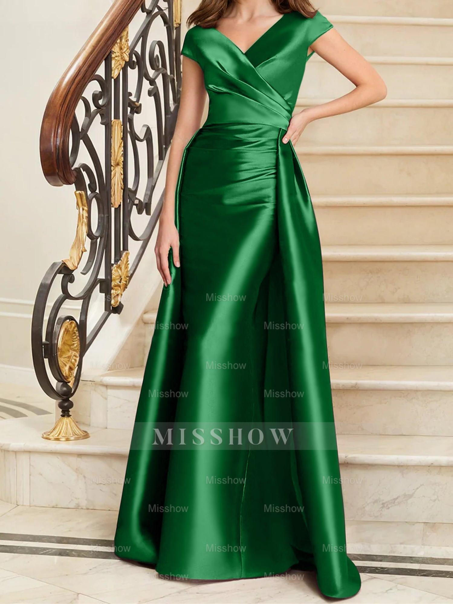 Sleeveless Satin V-Neck Sheath Dress for the Mother of the Bride