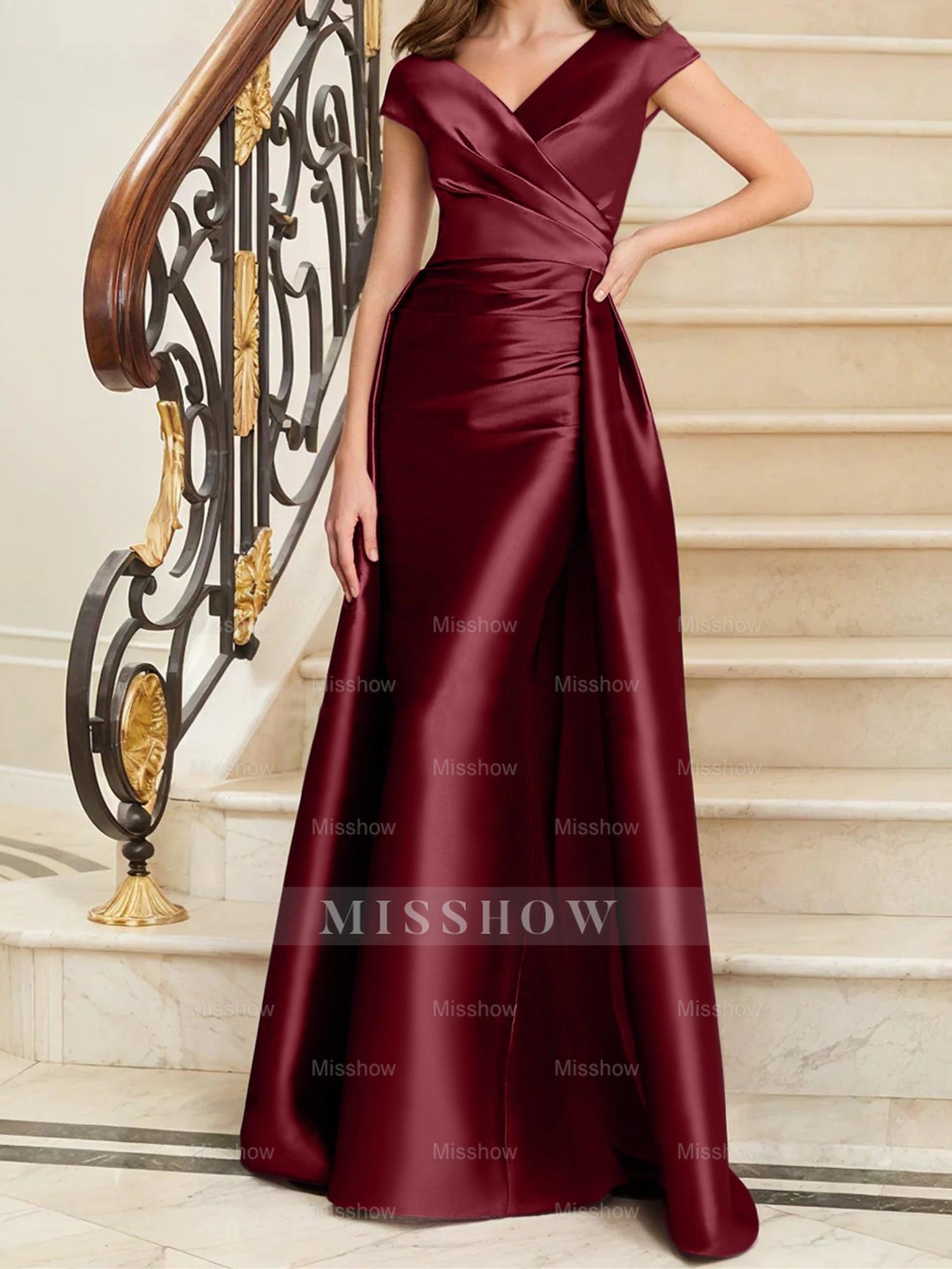 Sleeveless Satin V-Neck Sheath Dress for the Mother of the Bride