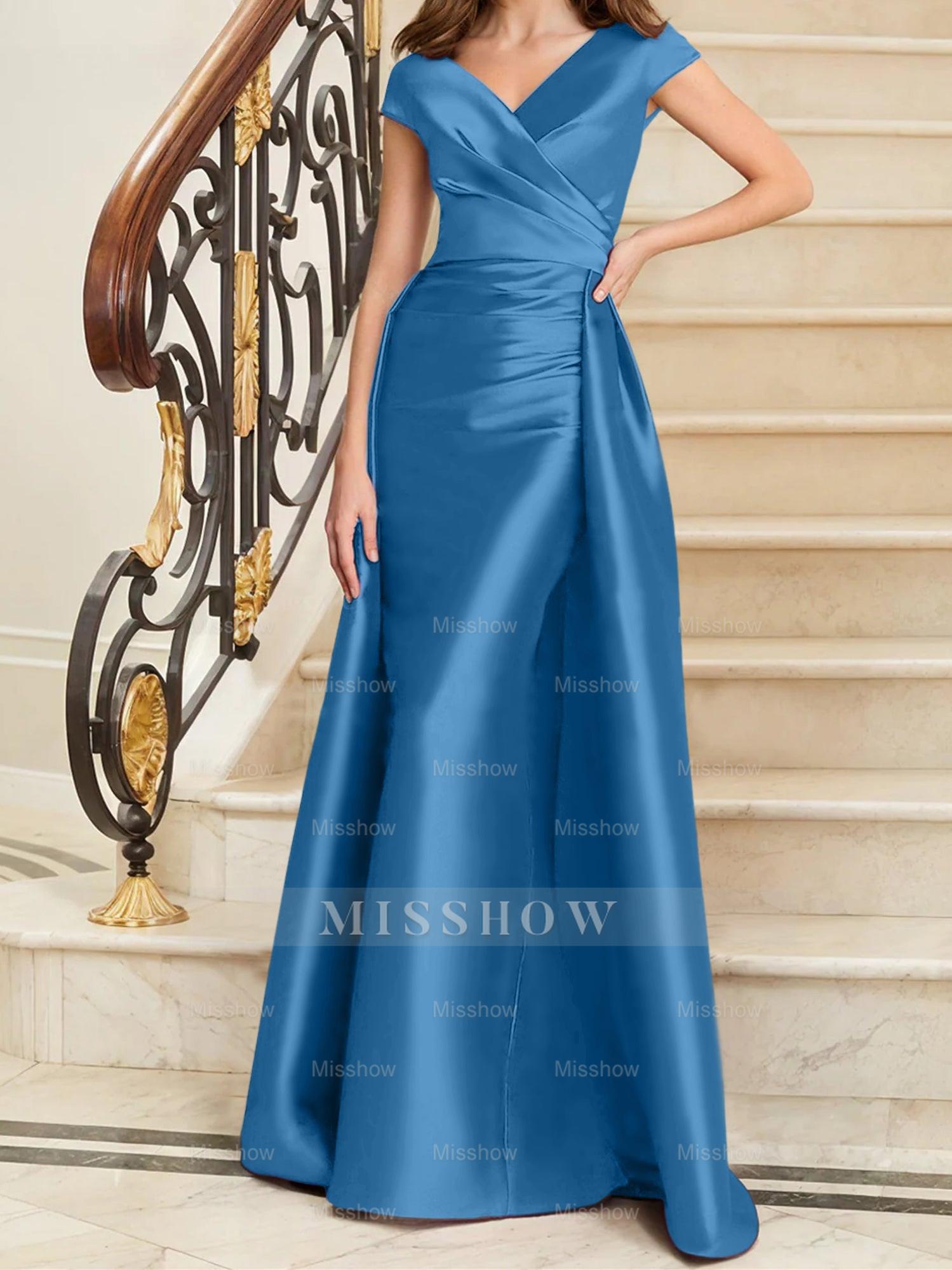 Sleeveless Satin V-Neck Sheath Dress for the Mother of the Bride