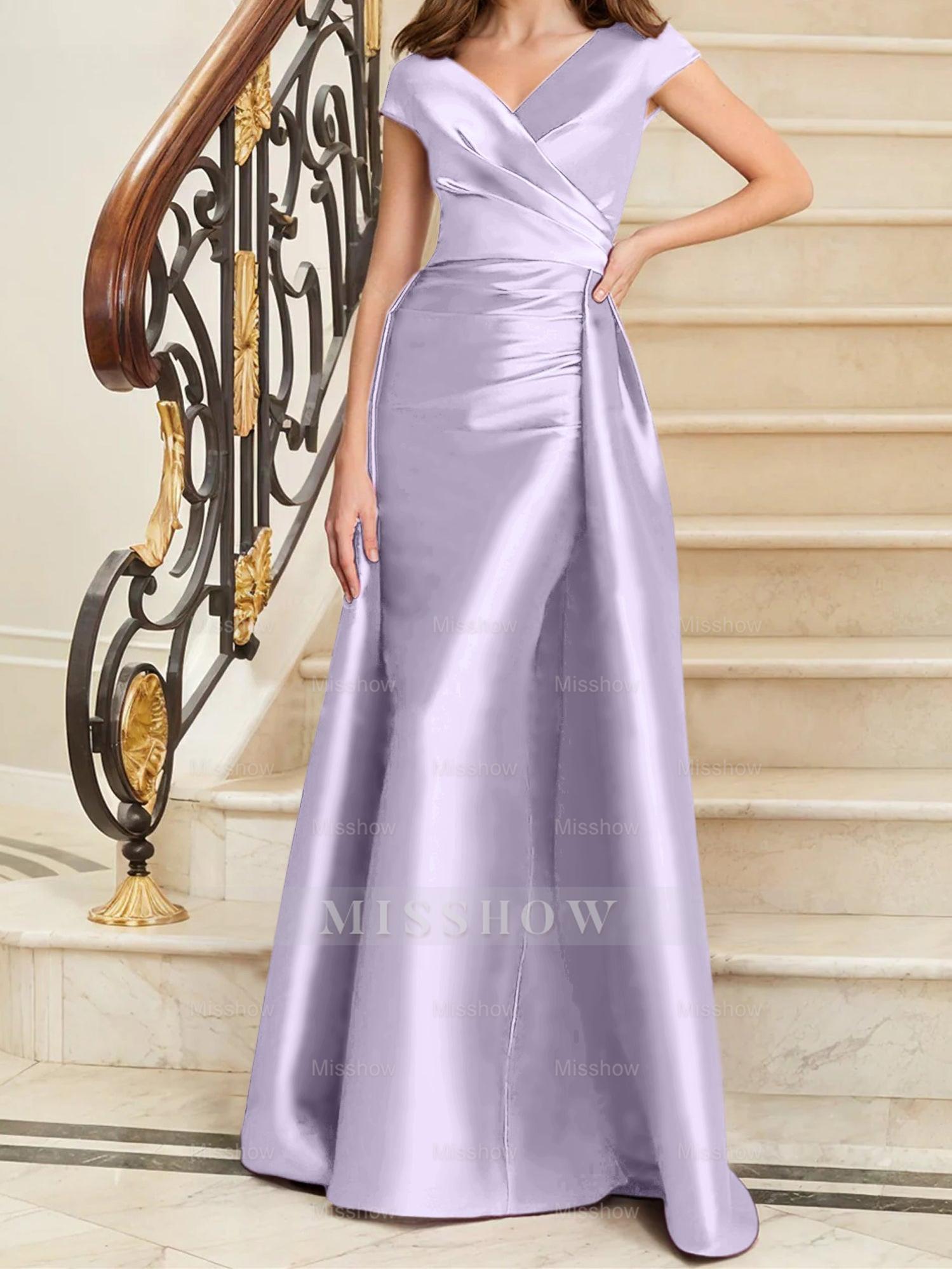 Sleeveless Satin V-Neck Sheath Dress for the Mother of the Bride