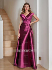 Sleeveless Satin V-Neck Sheath Dress for the Mother of the Bride