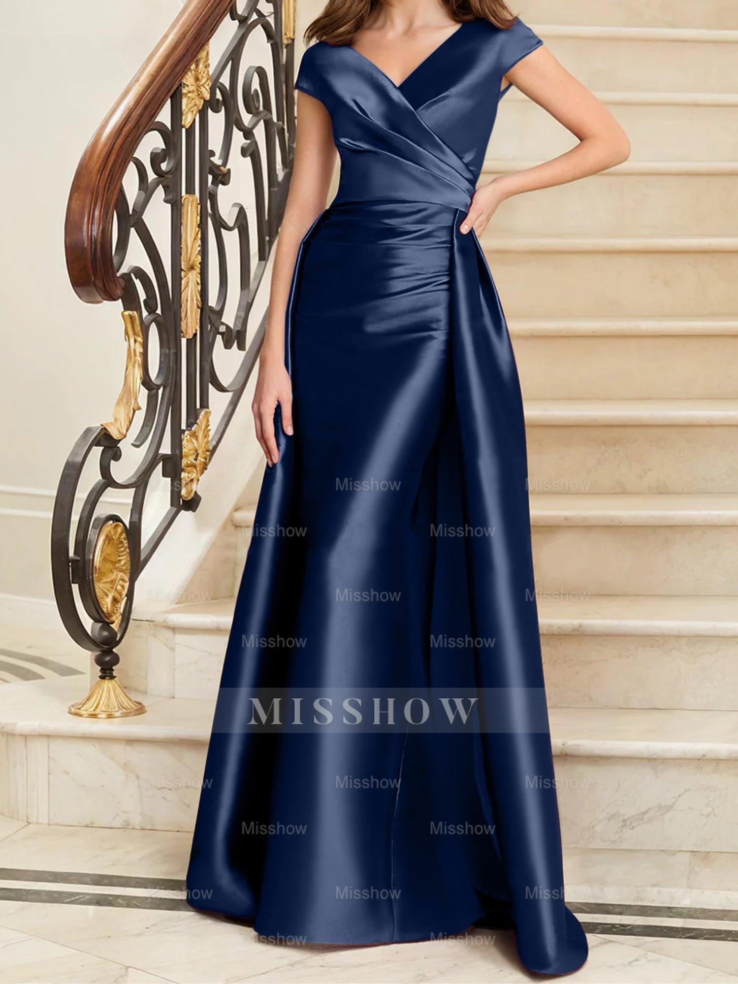 Sleeveless Satin V-Neck Sheath Dress for the Mother of the Bride