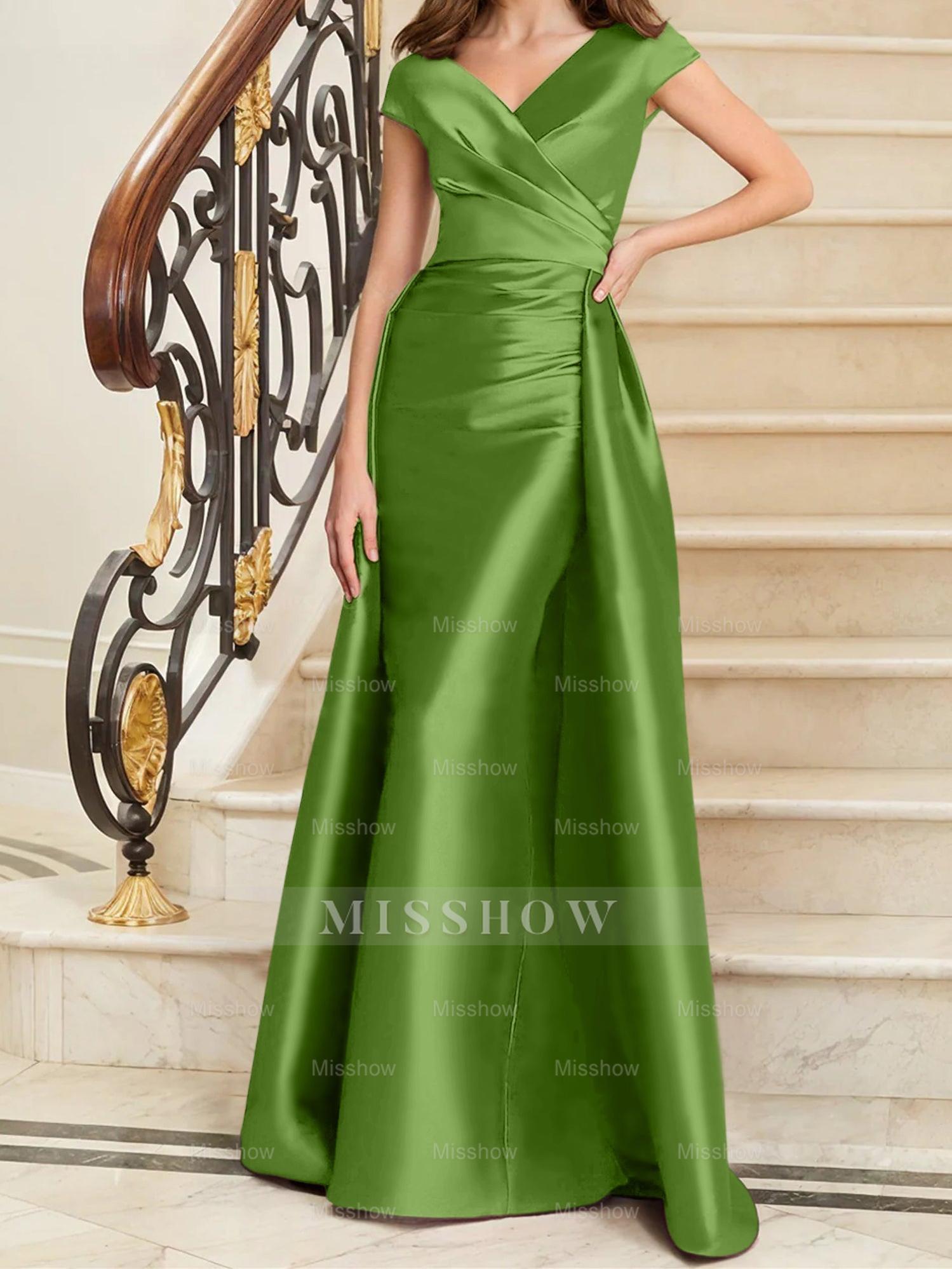 Sleeveless Satin V-Neck Sheath Dress for the Mother of the Bride