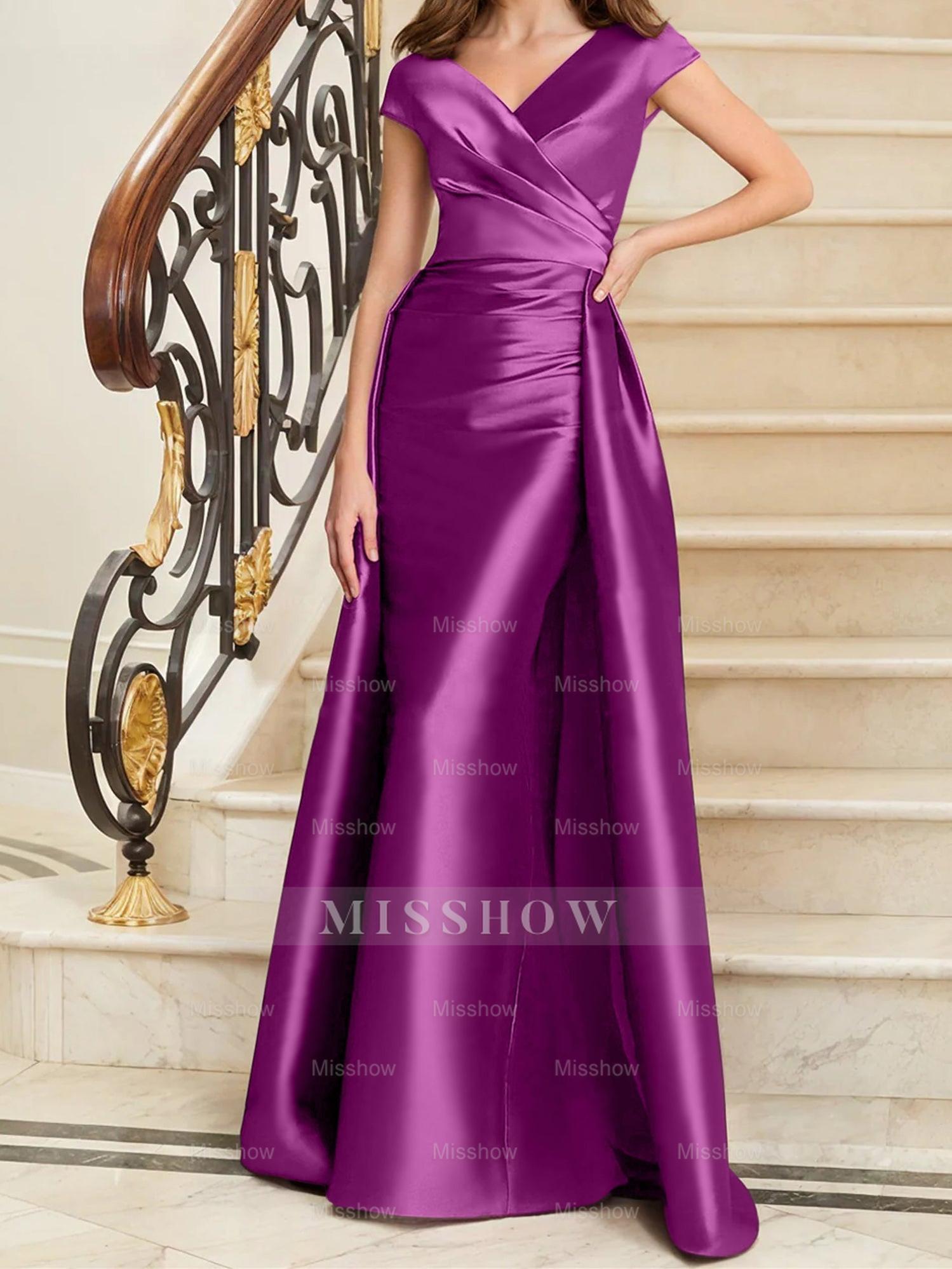 Sleeveless Satin V-Neck Sheath Dress for the Mother of the Bride