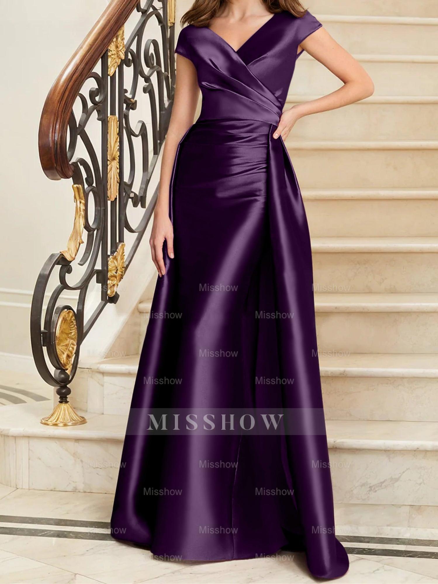 Sleeveless Satin V-Neck Sheath Dress for the Mother of the Bride