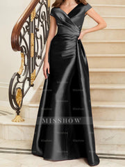 Sleeveless Satin V-Neck Sheath Dress for the Mother of the Bride