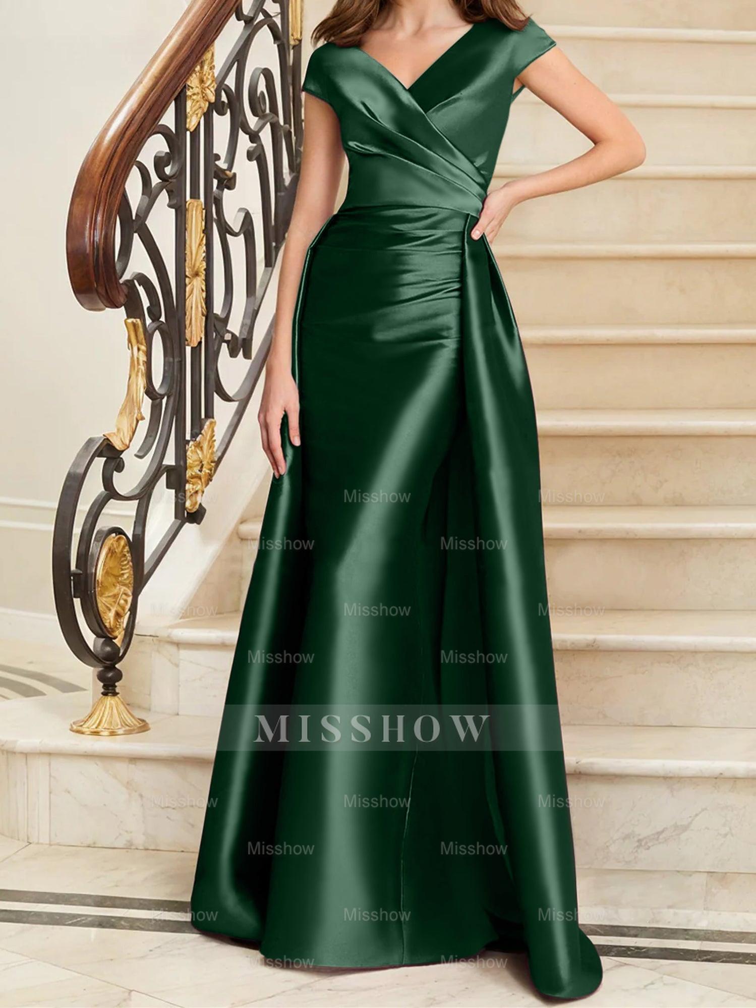 Sleeveless Satin V-Neck Sheath Dress for the Mother of the Bride