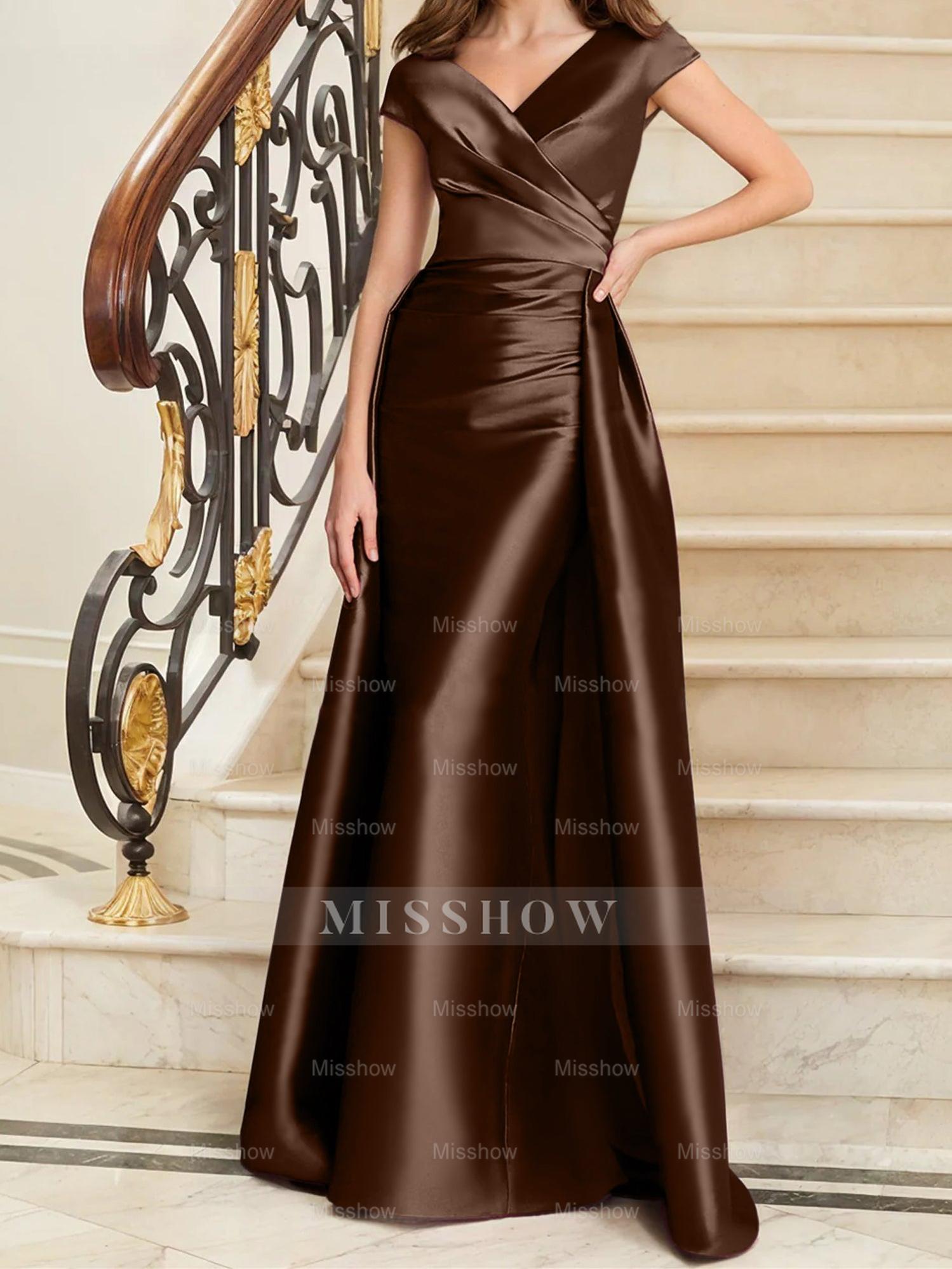 Sleeveless Satin V-Neck Sheath Dress for the Mother of the Bride