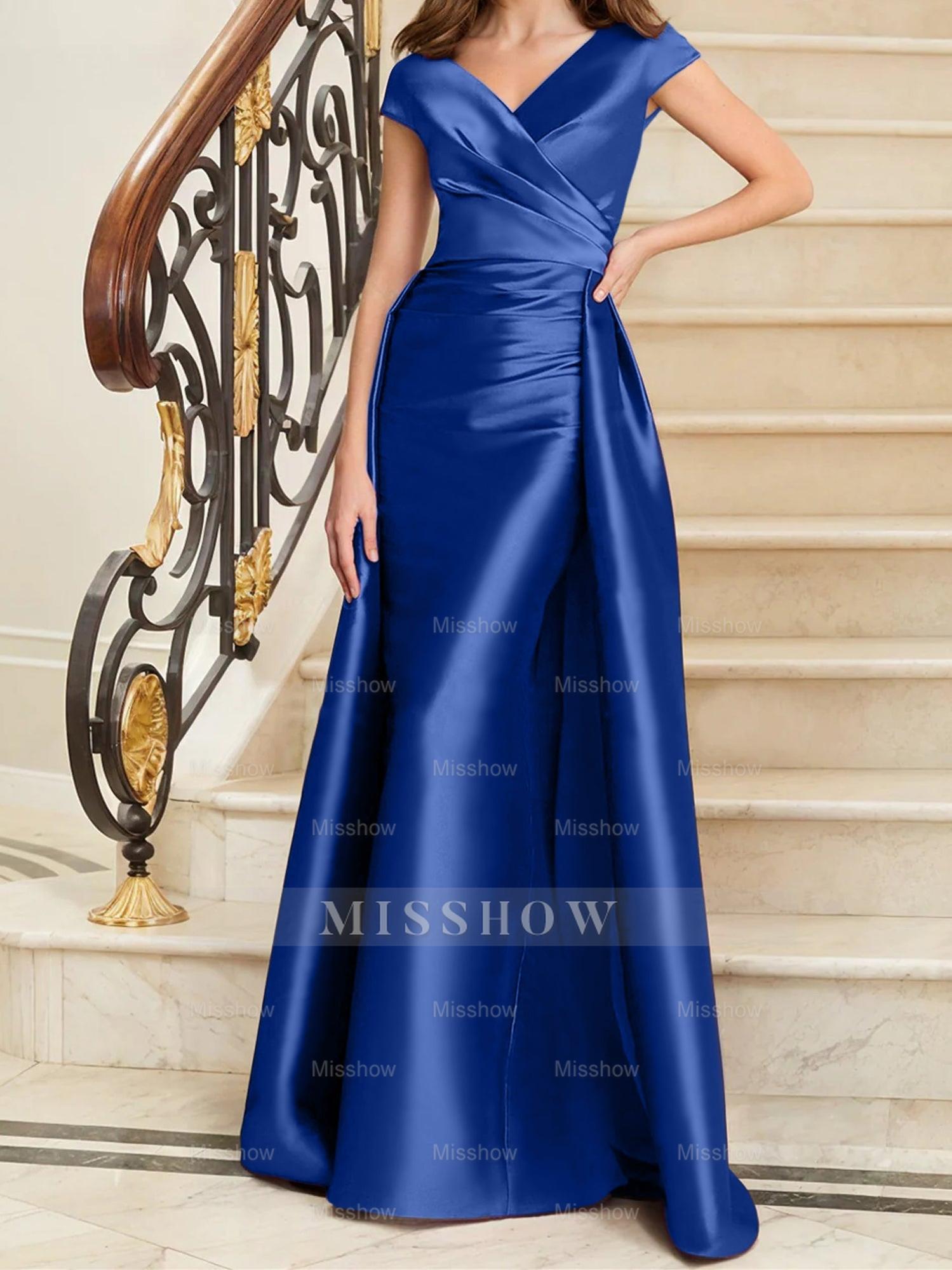 Sleeveless Satin V-Neck Sheath Dress for the Mother of the Bride