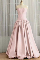 Sleeveless Strapless Long Ball Gown Formal Dress With Pleated