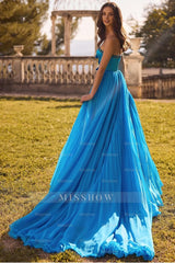 Sleeveless Strapless Long Split Formal Dress With Sequins Bowknot
