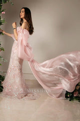 Sleeveless Strapless Mermaid Long Formal Dress With Sequins Ruffles
