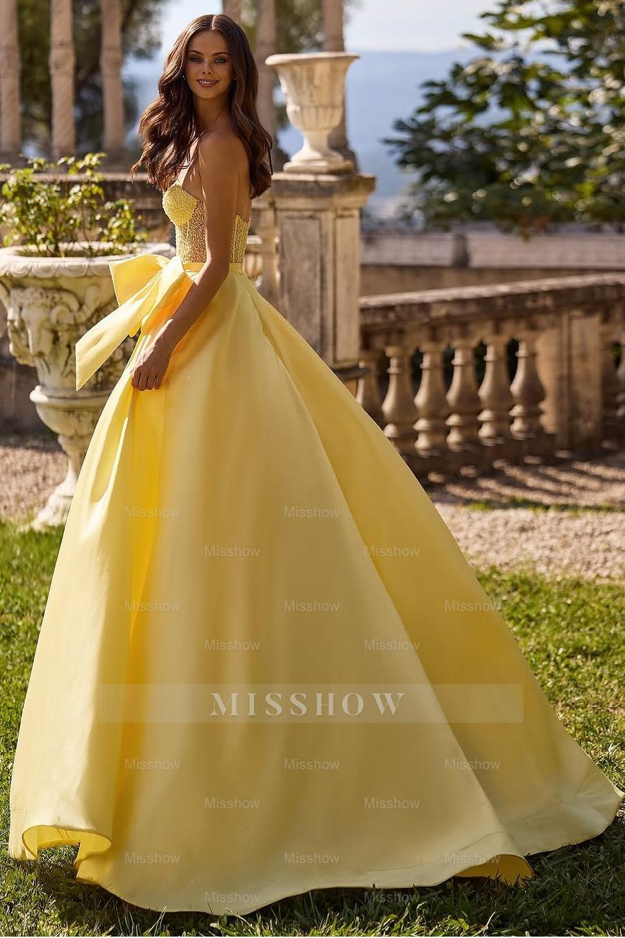Sleeveless Sweetheart Strapless Long Formal Dress With Bowknot