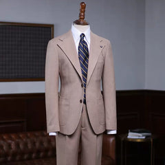 Sophisticated Tan Notched Lapel Prom Attire For Men