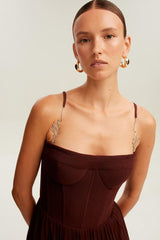 Spaghetti Strap Sleeveless Long Formal Dress With Ruffles