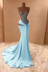 Spaghetti Strap Sleeveless Long Mermaid Formal Dress With Beading