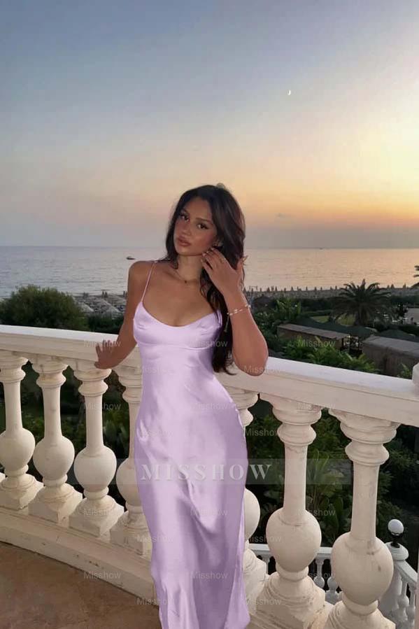 Spaghetti Strap Sleeveless Long Mermaid Formal Dress With Pleated