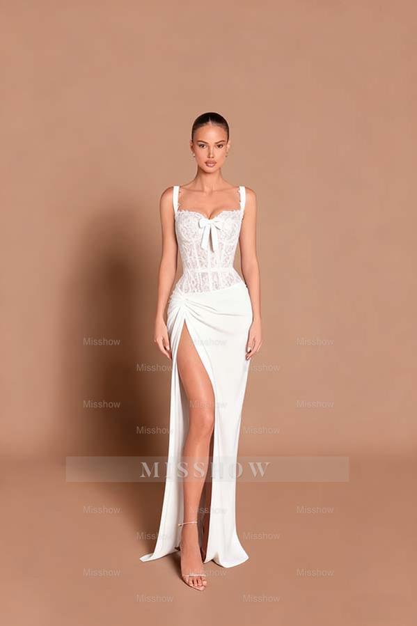 Spaghetti Strap Sleeveless Long Mermaid Formal Dress With Split