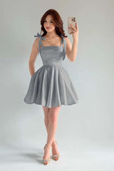 Spaghetti Strap Sleeveless Short A Line Formal Dress With Pleated