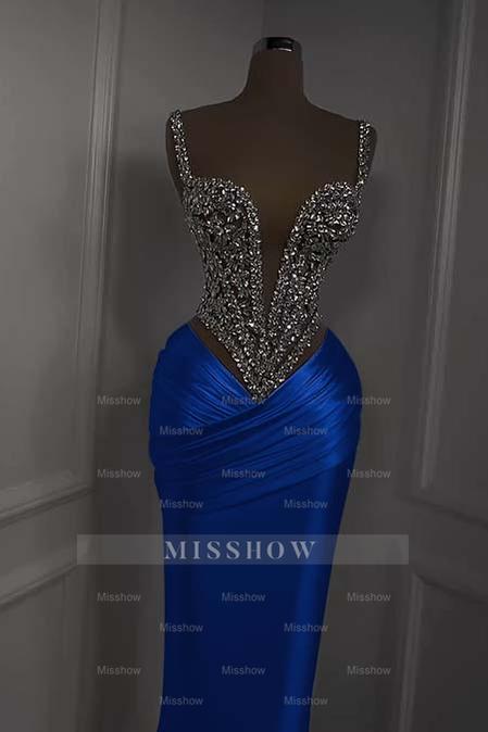 Spaghetti Strap Sweetheart Sleeveless Long Formal Dress With Beading