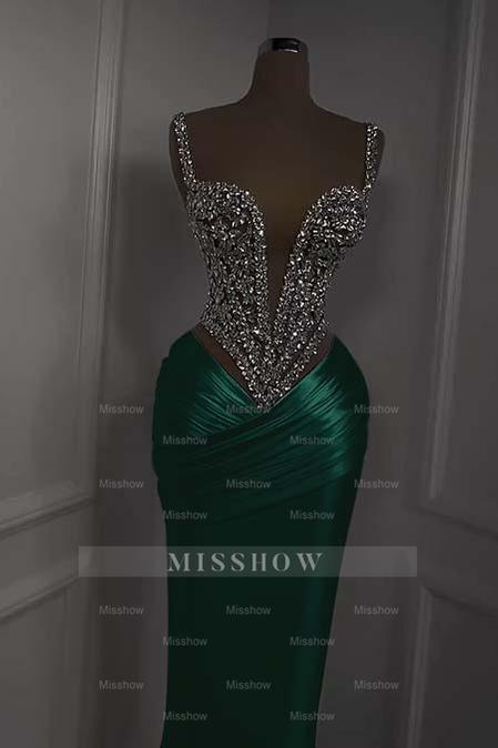 Spaghetti Strap Sweetheart Sleeveless Long Formal Dress With Beading