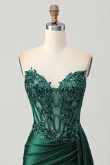 Sparkly Dark Green Sweetheart Bodycon Short Corset Homecoming Dress
