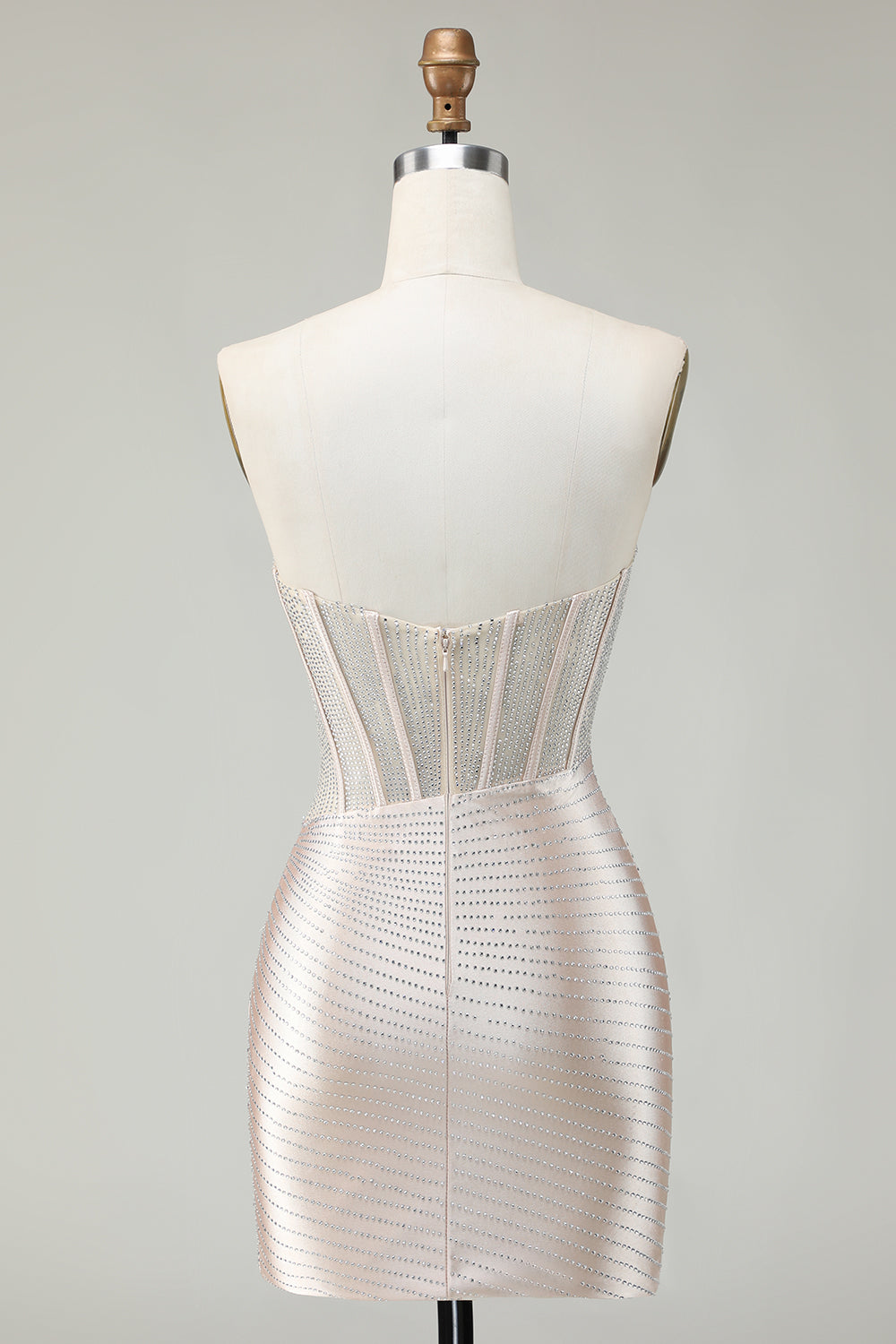 Sparkly Gold Tight Sweetheart Short Corset Homecoming Dress with Beading