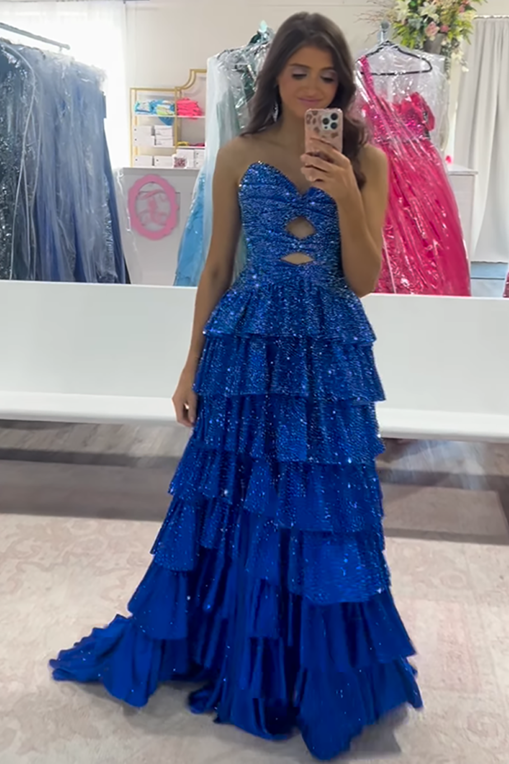 Yellow sweetheart beaded A-line prom dress