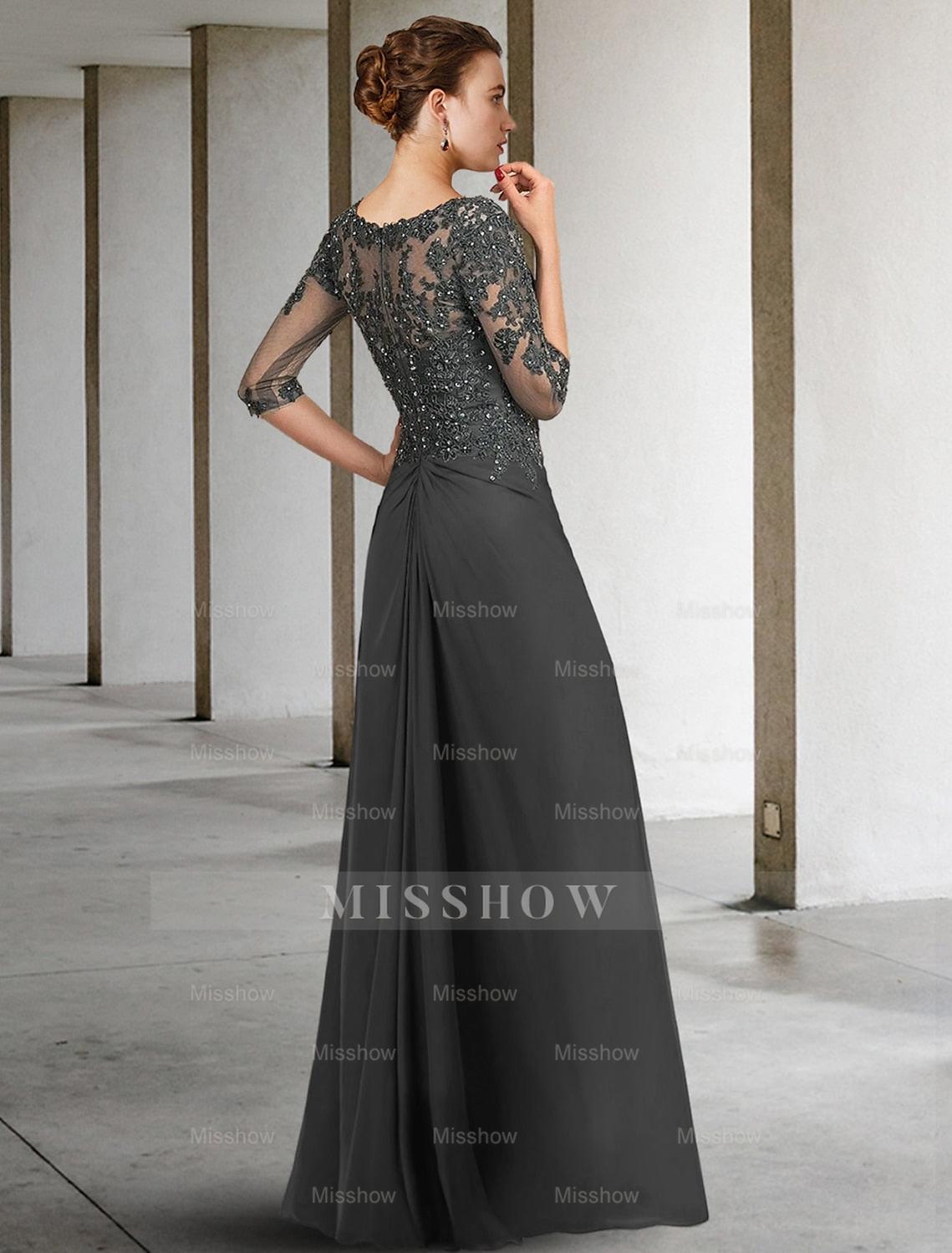 Square Neck Floor-Length A-Line Princess Mother of the Bride Dresses