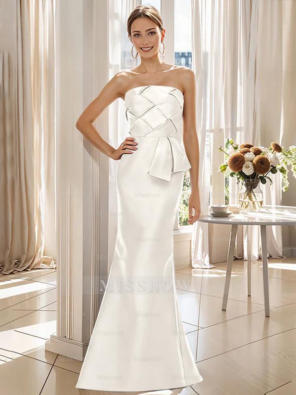 Strapless Sleeveless Floor-Length Mother of the Bride Trumpet/Mermaid Dress with Bowknot