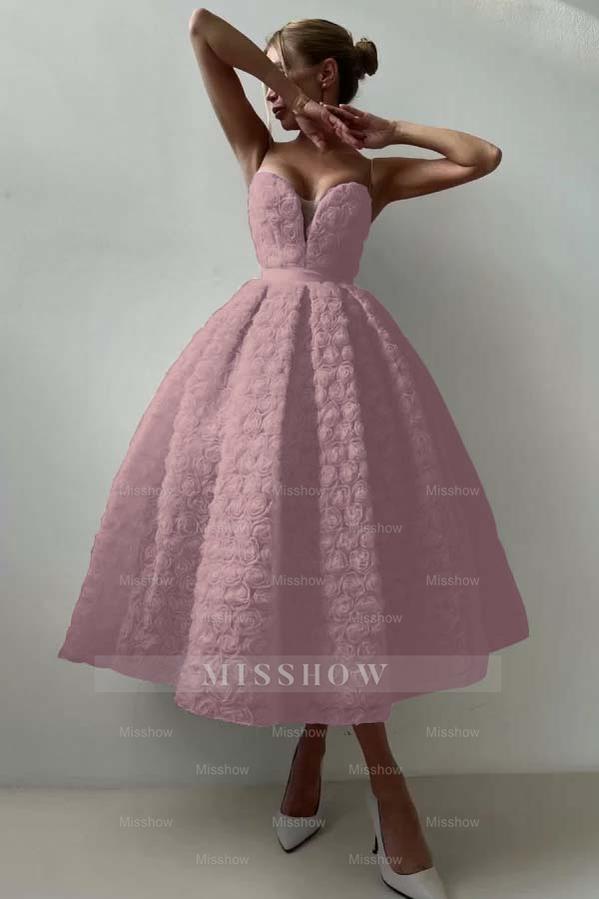 Strapless Sleeveless Long A Line Formal Dress With Appliques Belt