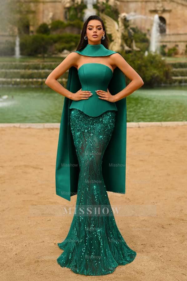 Strapless Sleeveless Long Mermaid Formal Dress With Appliques