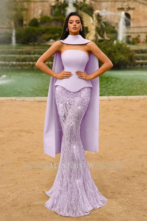Strapless Sleeveless Long Mermaid Formal Dress With Appliques
