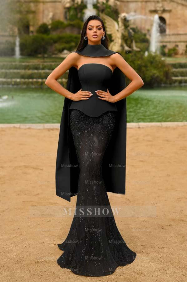 Strapless Sleeveless Long Mermaid Formal Dress With Appliques